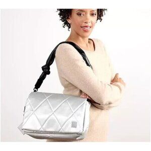 Shawn Killinger x IHKWIP Knotted Shoulder Bag Two Straps Metallic Silver A629774